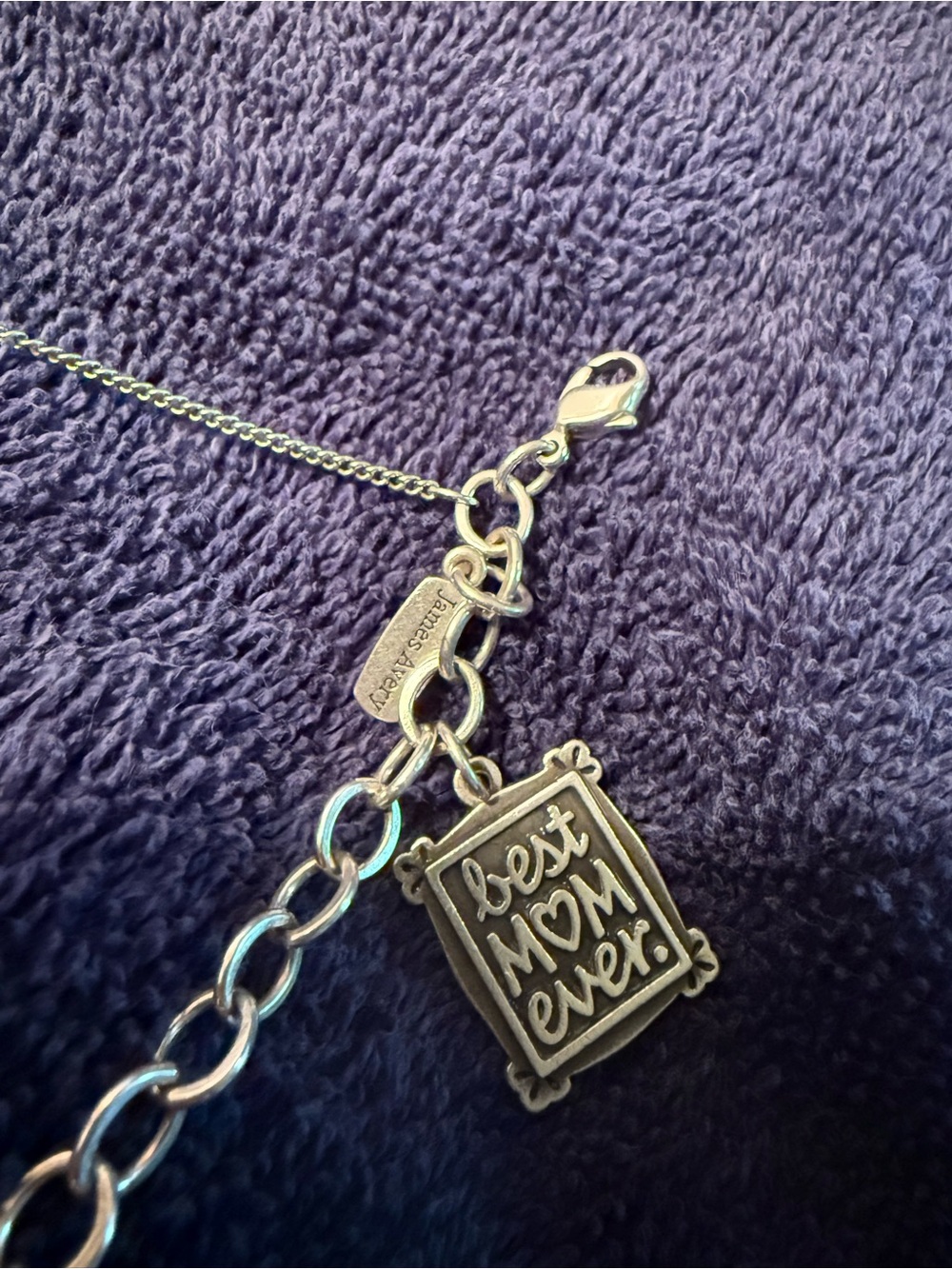 James Avery Charm Bracelet with Mama Charms .925 Sterling Silver Size Medium - Picture 7 of 7